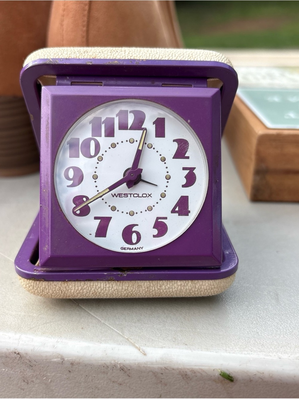 Vintage Westclox Purple Travel Alarm Clock